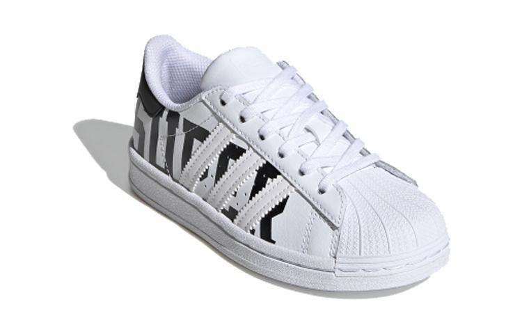 Детские кроссовки Adidas Originals SUPERSTAR C Низкие Детские скейтбордические кроссовки Белые Детские