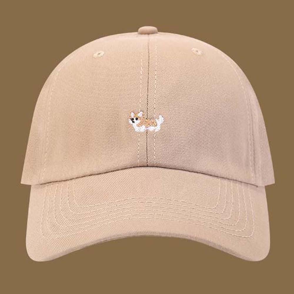 Breathable Men Sunshade Hat Dog Embroidered Peaked Cap Trendy Women Baseball Hat  Spring