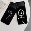 Funny Cute Cartoon Matchman Phone Case For Samsung Z Flip 7 6 5G Galaxy Z Flip 5 4 3 Black Hard Cell Cover Luxury PC Shell Coqu