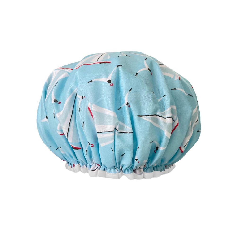 Fashionable Waterproof Double-Layer Cartoon Shower Cap for Women