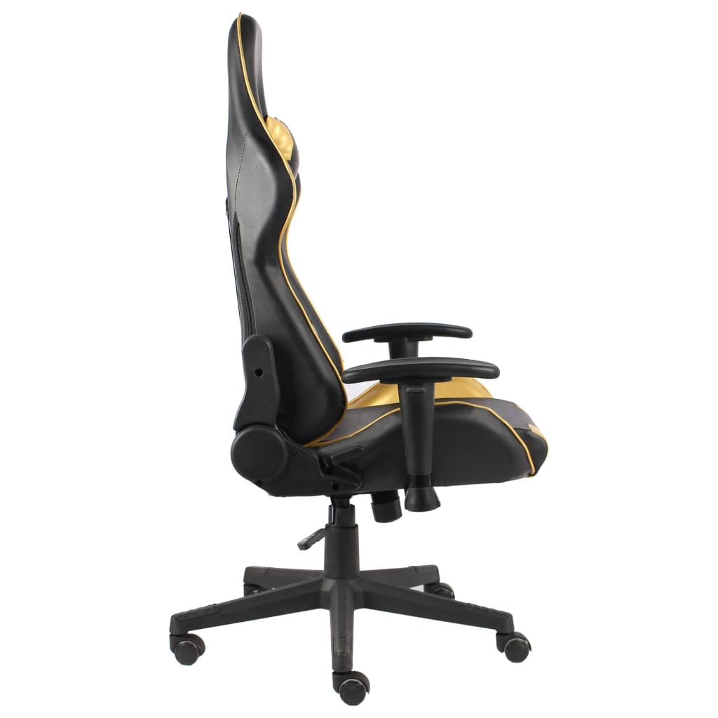 Gaming Chair Swivel Golden PVC