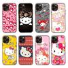 H-14 Hello Kitty Black Sofe Case for iPhone 16 15 Plus 14 13 Mini 12 11 Pro 8 6 6S SE 5 XR XS Max Realme C30 C33 C32 9I VIVO V29 V27 V23 Y36