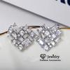 CC Heart Stud Earrings For Women 925 Silver Needle White Zirconia Wedding Fine Jewelry Romantic Bridal Accessory CCE739