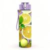 1PC Green Lemon Citrus Fruit Sliced Print 750ml Color Plastic Sports Water Bottle Leakproof Flip Straw Lid Suitable for Sports Office Home Use