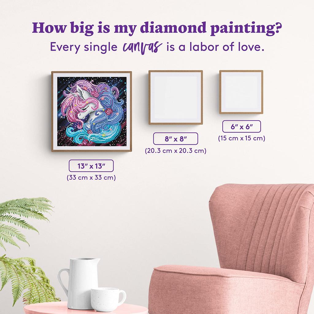DIAMOND ART CLUB Aurora Unicorn Diamond Painting Kit Fantasy Diamond Canvas Round 5D Diamond Art Kit для взрослых и всех возрастов xx 13" 13" (33 33см)