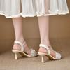 Мягкая подошва не устает ноги универсальные удобные босоножки на высоком каблуке женские 2025 новые красивые нежные женские туфли модные высокие каблуки