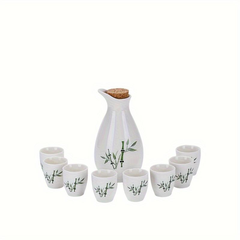 1 Set Ceramic Sake Set Japanese Sake Cup Include 1 Pot And 6 Cups Porcelain White Liquor Pot Traditional Ceramic Crafts Saki Cups For Home Sushi Shop