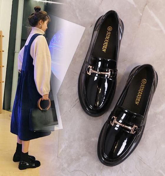 Мода 4-стиль бант/металлические букле мокасины женские балетки британские лакированные кожаные туфли женские эспадрильи на толстом каблуке 2024