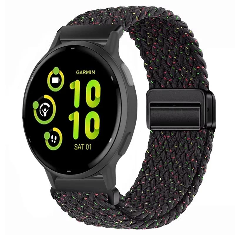 Нейлоновый ремешок 20/22 мм для Garmin Forerunner 55 165 970 570 965 955/Venu 4 45 мм Магнитный ремешок Garmin Vivoactive 5 6/Vivomove Trend