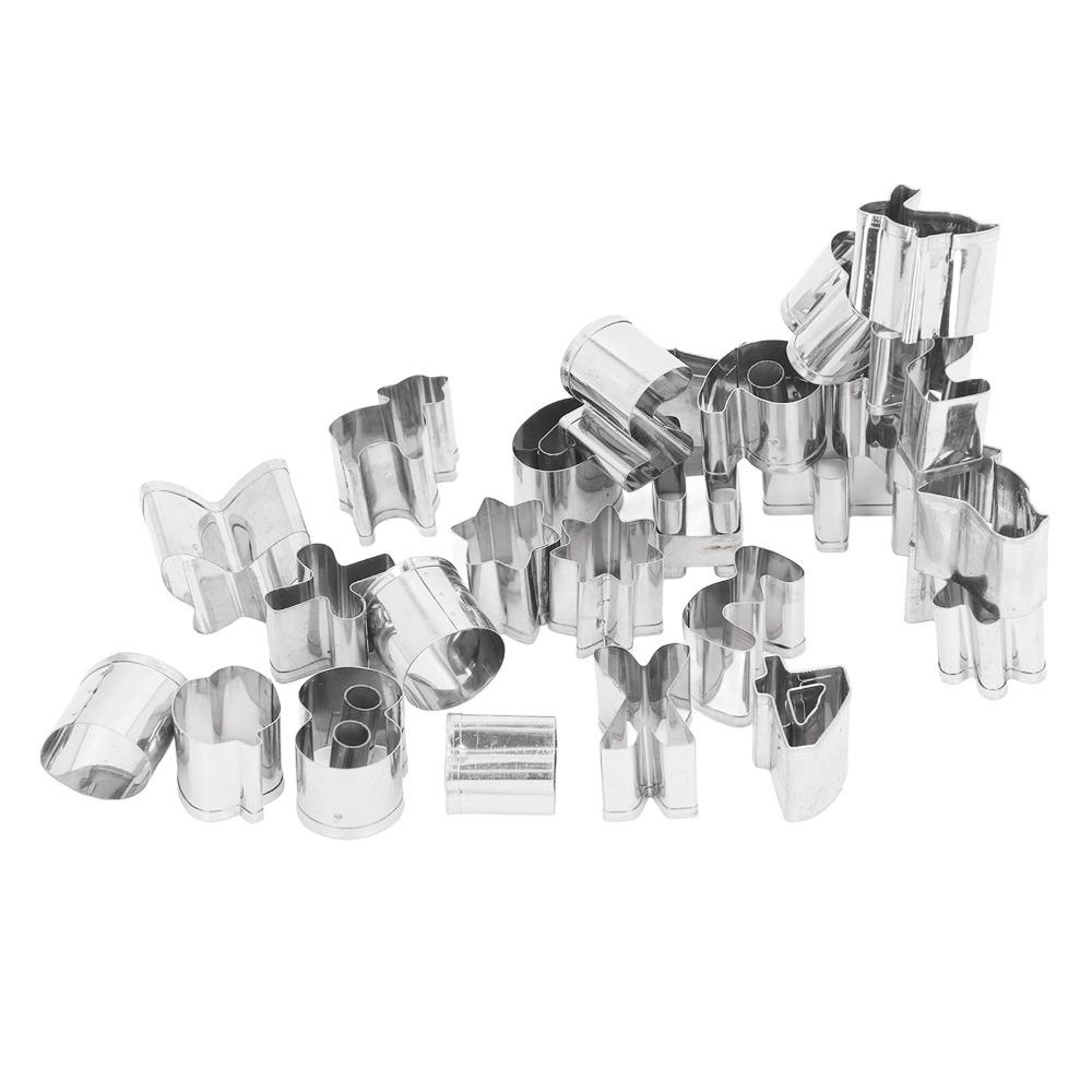 26pcs Durable Metal Baking Mold Digital Geometry Number Pattern Mould Cake Decorating