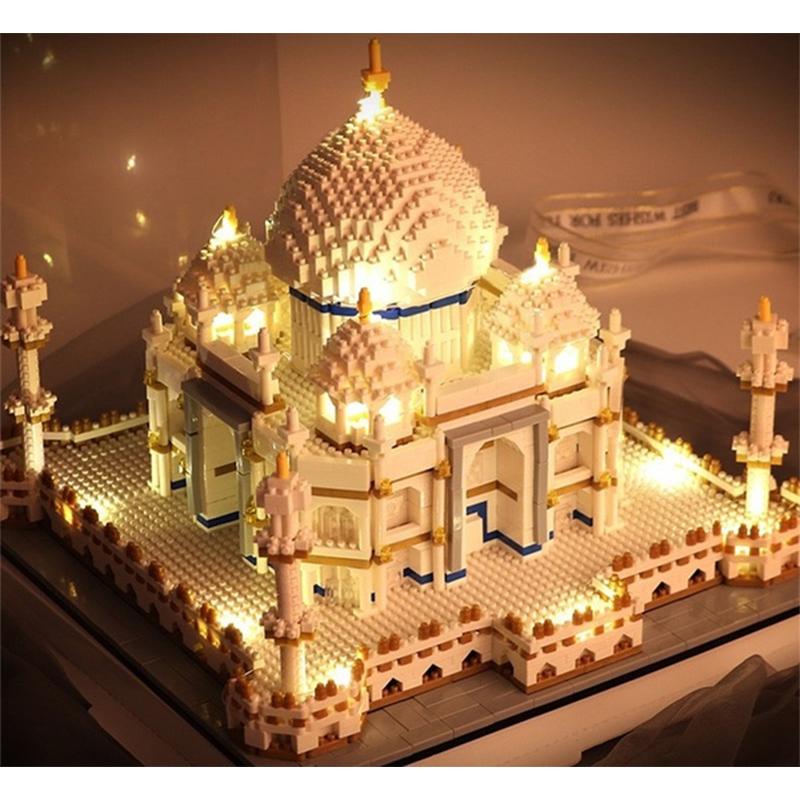 Развивающие игрушки Кирпичные блоки 4146+ шт Алмазные мини-блоки Всемирно известная архитектура Тадж-Махал 3D-модели Строительные блоки Подарки Игрушки для детей