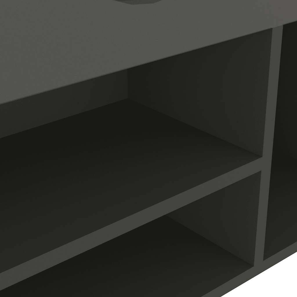 Shoe Bench with Cushion Gray 104x30x49 cm Engineered Wood