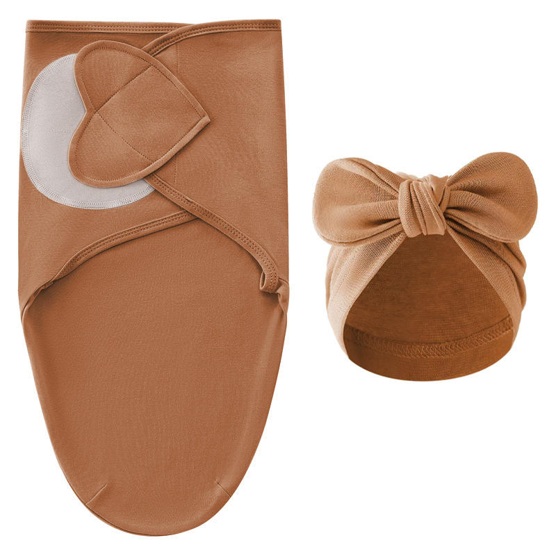 Любовь Сердце Детское Одеяло Банты Шапка Набор Хлопок Новорожденный Пеленка Однотонный Младенец Спальный Пеленальный Кокон на Все Сезоны Новый 0-24М