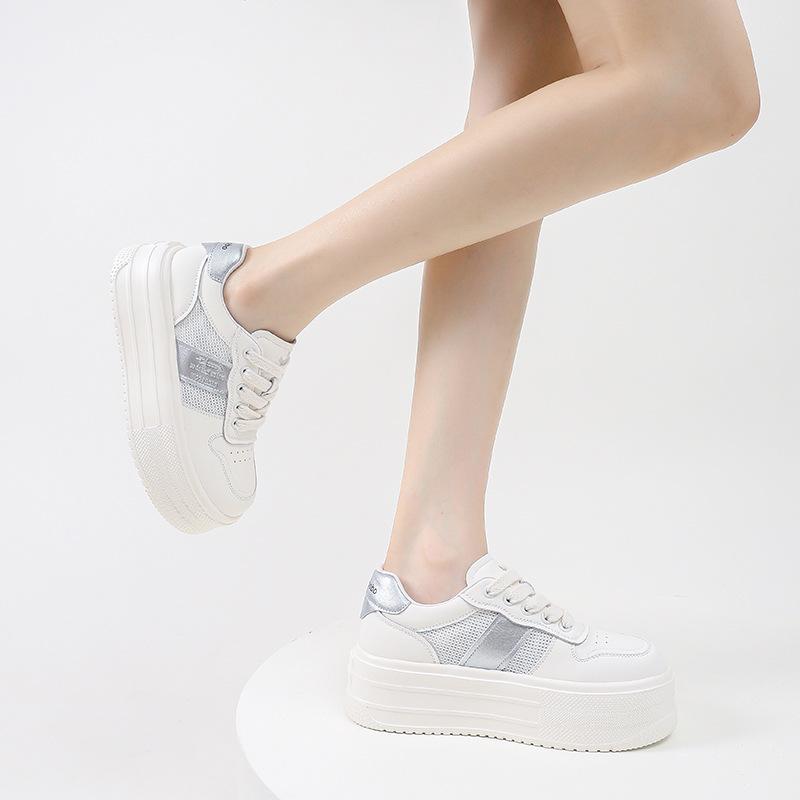 Strictly Selected Leather Little White Shoes Women's 2025 New Casual Retro Versatile Comfortable Height Increase Breathable Women's Shoes Thick Basepl