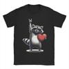Funny Raccoon Rock On Unisex Women Valentines Day Cotton T Shirt For Unisexs Summer  Classic TShirts Plus Size Casual Clothes