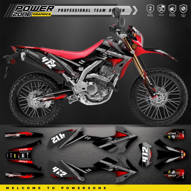 PowerZone Full Graphics Background Decals Stickers Kit For HONDA CRF250L 2020 2019 2018 2017 2016 2015- 2012 250cc Customized 10