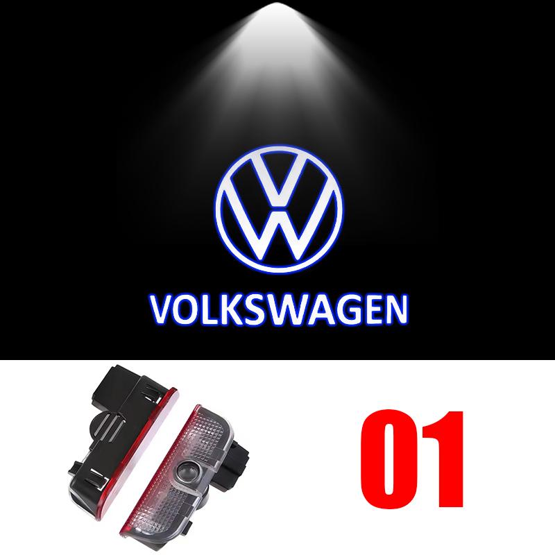 2Pcs LED Car Door Projector Welcome Ghost Shadow Light For VW Touareg Golf 5 6 7 Passat B6 B7 B8 B9 MK6 MK7 R GTI Accessories