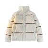 Fashion Trendy Striped Versatile 90 White Duck Down Down Jacket for Men and Women, Casual Warm Jacket