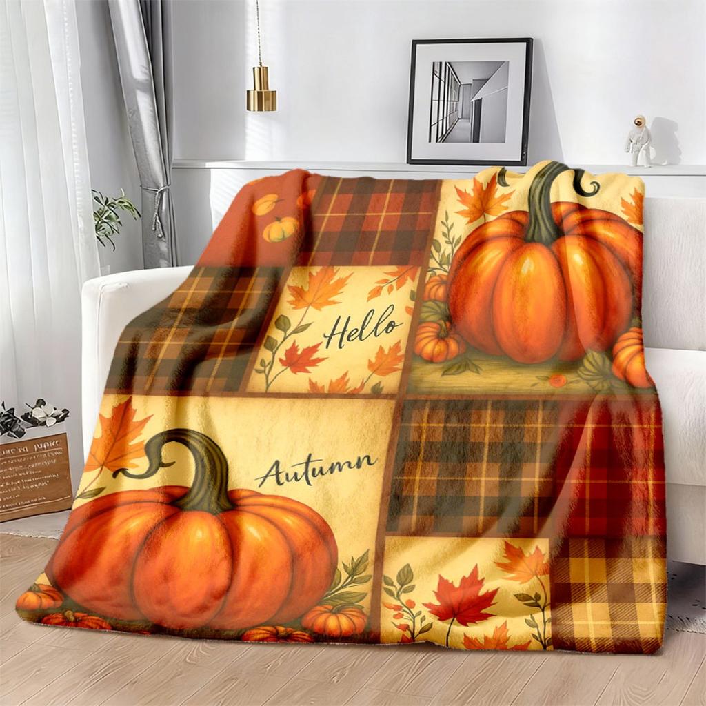 Ultra-Soft Plaid Flannel Blanket Suitable for - Cozy Bedspread with Tartan Bedspread in Brown/Orange/Red/Beige/Black/White - Thick Warm Throw for Couc