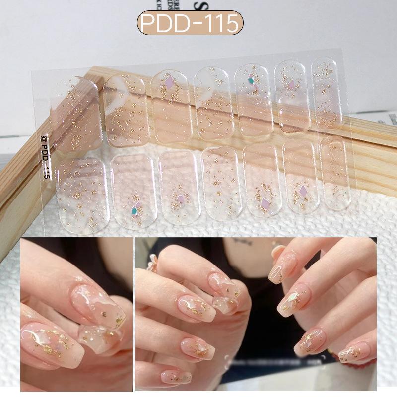 60 стилей DIY полуотвержденные гелевые наклейки для ногтей долговечные однотонные свежие цветы весной полоски для ногтей патч-слайдер наклейка с полным покрытием