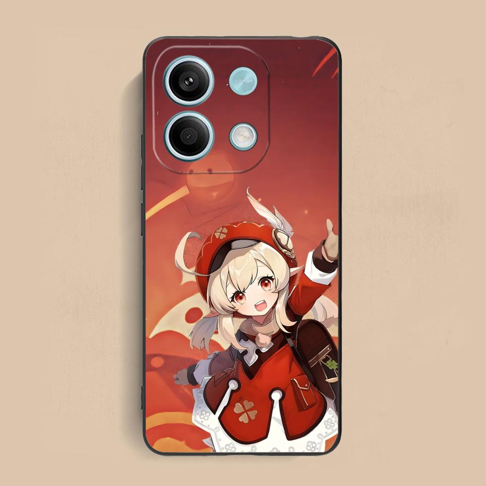 Game GI Klee Mobile Phone Case for Xiaomi Redmi Note 14 13 12 11 S Pro Plus 4G 5G Colorful Printing Cover Pretty Cover Luxury