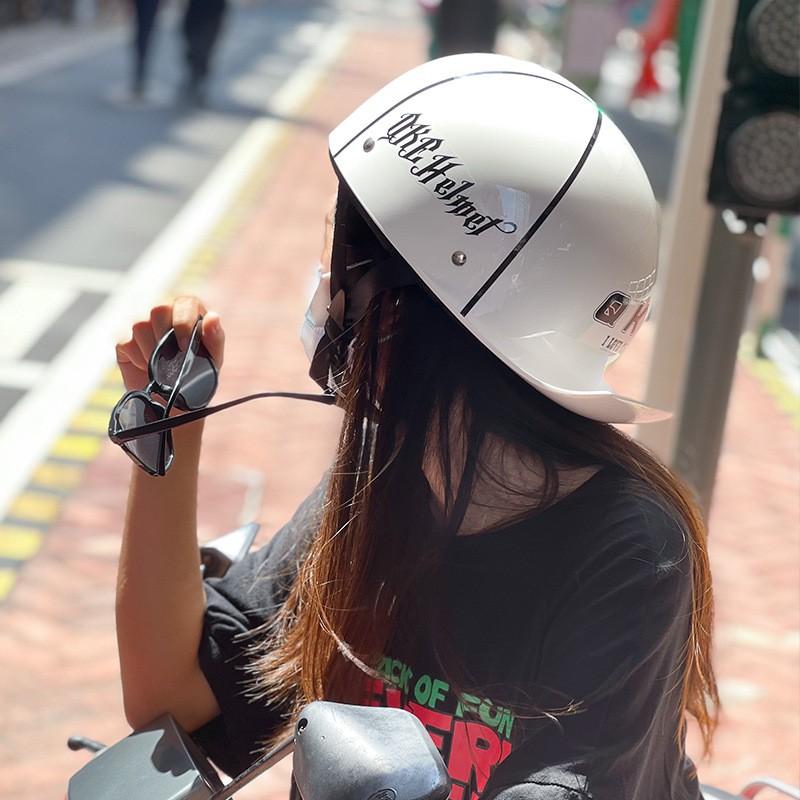 Womens Retro Half Helmet Electric Scooter Motorcycle ABS Safety With 3C Certification