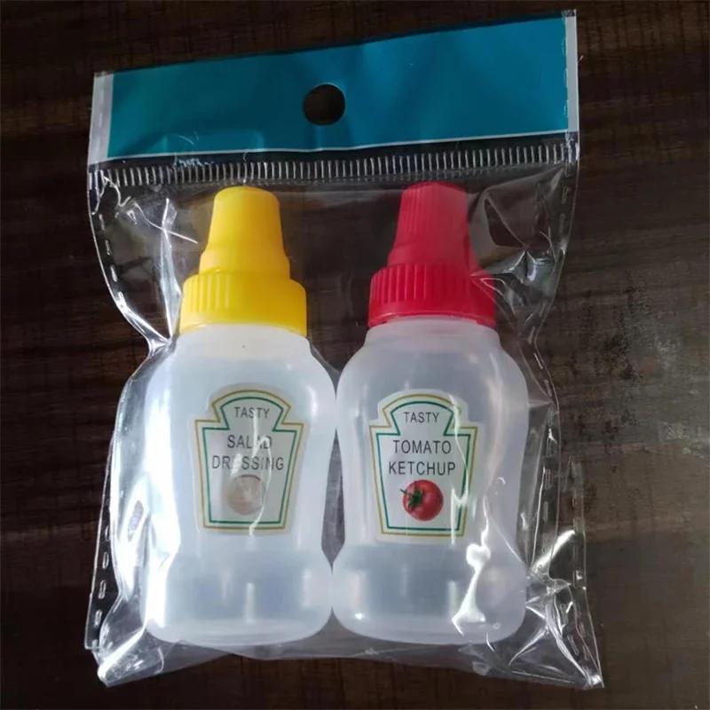 2 шт. Мини-бутылочка для соуса, многоразовая, кетчуп, мед, салат, контейнеры, бутылки, переносные банки для соуса, ланч-бокс, диспенсеры для заправки, коробка