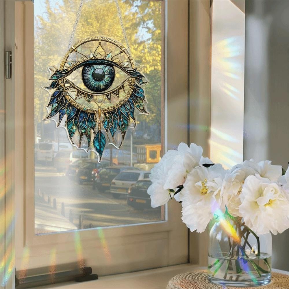 Eye Shape Evil Eye Decoration 2D Flat Hanging Pendant Wall Decoration Sun Catcher Garden Decor