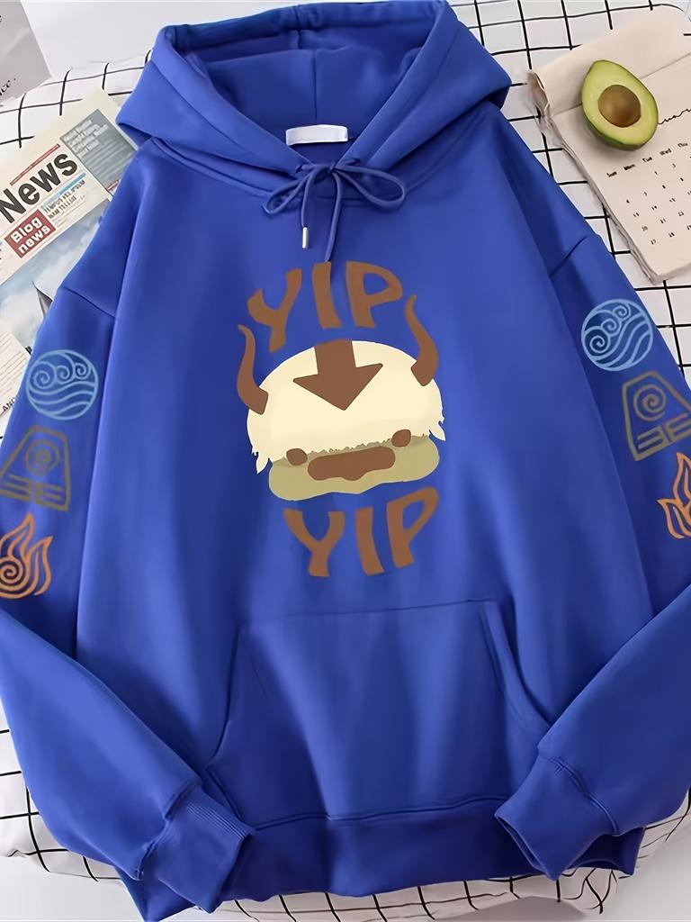 Men's 2025 Trendy Graphic Print Hooded Sweatshirt Beige Loose Casual Pullover Relaxed Fit Top Durable Casualwear Sweater Hoodie