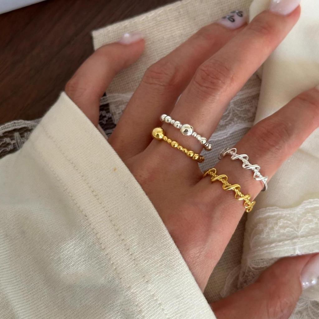 Женское кольцо с открытой геометрической волной, посеребренное, S925 - многофункциональное, персонализированное украшение для указательного пальца.