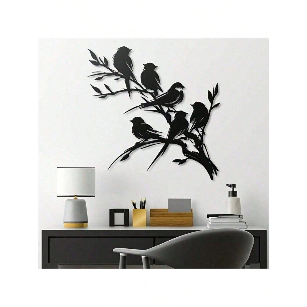 Металлическая Силуэт Птицы Настенное Искусство Лазерная Резка Подвесная Скульптура Современный Декор Дома Подарок