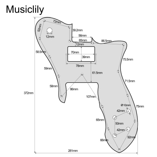 Musiclily Pro 16-Hole Telecaster Pickguard with 1 Ham Mount for Fender American/Mexican 72 Tele Custom Electric Guitars, Brown Tortoiseshell, 4 Picks
