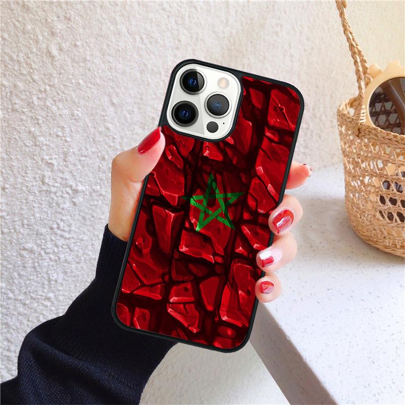 Чехол для телефона Флаг Марокко Герб для iPhone 17 Air 16 Coque 15 14 12 13 PLUS 11 PRO MAX Задняя крышка Fundas Shell