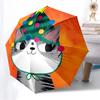 1pc Cat Christmas Automatic Folding Umbrella - Portable Collapsible Design, 8-Rib Iron Frame, Playful Design yy251215231