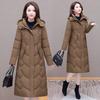Women's cotton-padded clothes, new winter long slim-fitting and warm, foreign-style cotton clothes over the knee, mother clothes, large-size jackets a