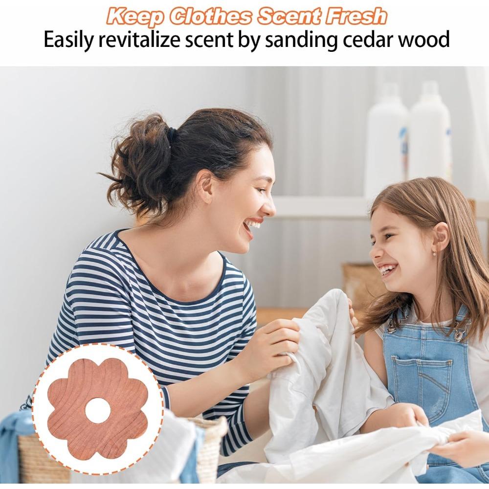 10Pcs Cedar Blocks for Clothes Storage Flower Cedar Chips for Closets and Drawers Fresh Cedar Rings to Protect Your Clothes Aromatic