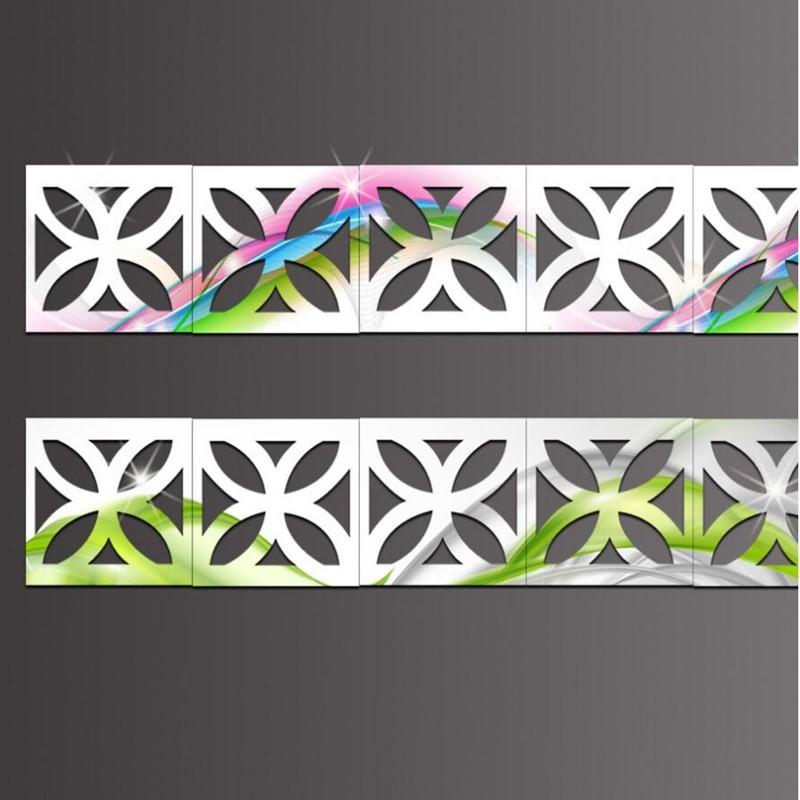 30 шт. 5*5 см зеркальная наклейка 3D линия талии здание граница акриловые зеркальные настенные наклейки для гостиной домашний декор