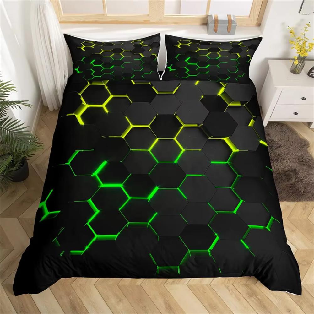 Dazzling Glowing Bedding Set 3D Duvet Cover Set Single Double Twin Full Size Teens Adults Bedclothes Soft Polyester Bed Linen
