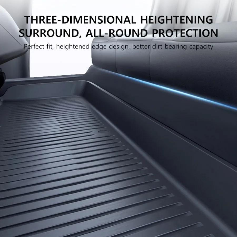 Коврики для пола и накладки на спинки сидений для новой Tesla Model Y Juniper 2025 Всепогодные Водонепроницаемые TPE Коврики в багажник Коврики для ног Автозапчасть