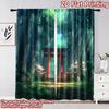 2D flat printing 2pcs Curtain Curtains Forest Red Torii Gate Digital Printed Polyester Drapes Birthday Party Use for Indoor