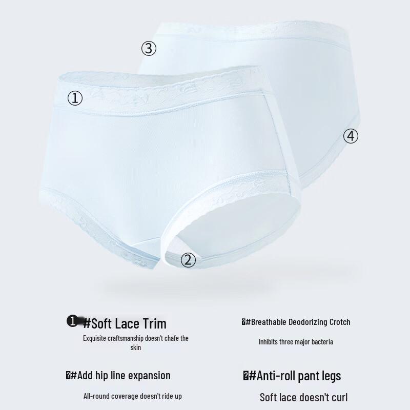 Odifen Women's Antibacterial Seamless Lace Briefs