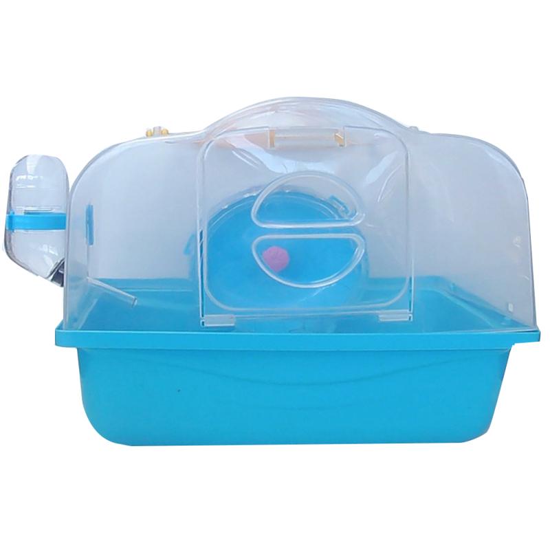 Портативная однослойная прозрачная клетка в пасторальном стиле с ручкой для домашних животных сирийского хомяка