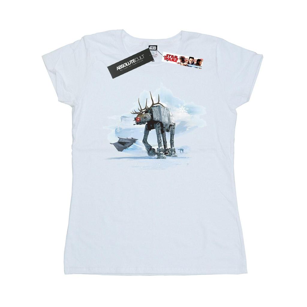 Star Wars Womens/Ladies Christmas AT-AT Reindeer Cotton T-Shirt