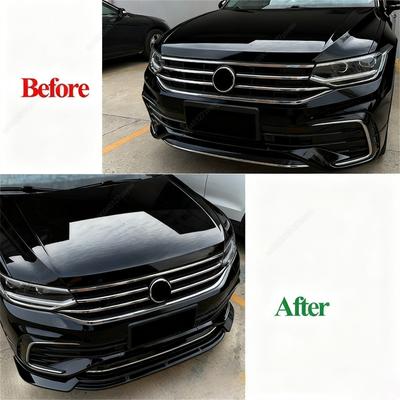 Накладка на передний бампер автомобиля, спойлер, сплиттер, диффузор, защита, нижняя кромка для Volkswagen VW Tiguan MK2 Rline 2021-2023, обвес, тюнинг