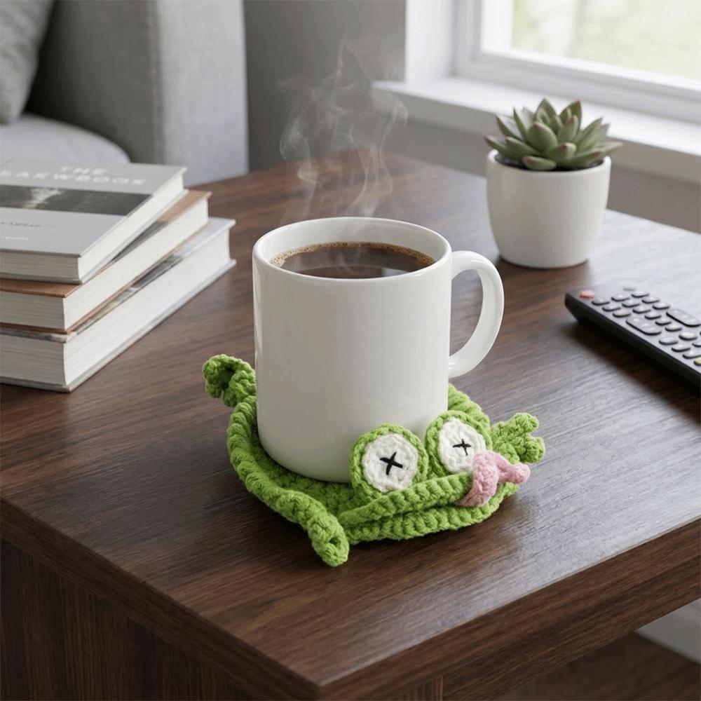 Funny Heat Resistant Pat Cartoon Knitted Cup Mat Cute Drink Insulation Pad Home Decor
