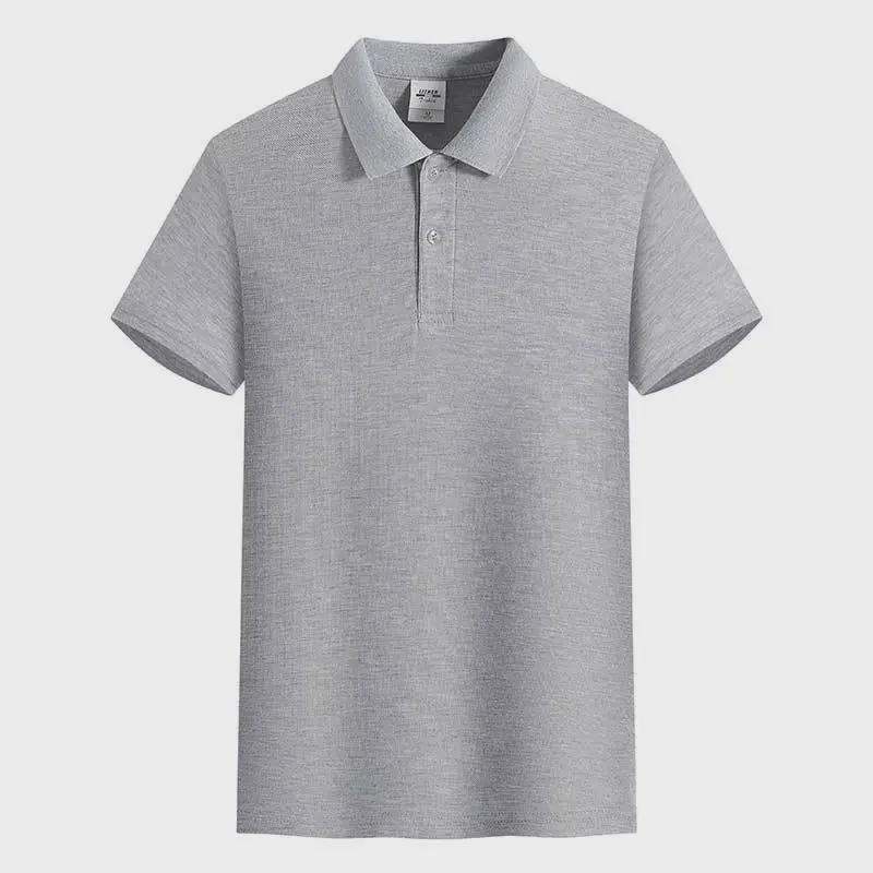 Рубашка поло из желтого хлопка, короткий рукав, 180 г, 32 штуки, однотонная, с лацканами, универсальная повседневная посадка, летняя одежда