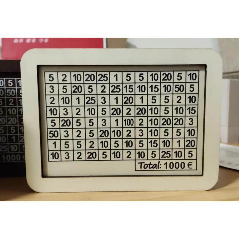 Копилка для денег 500/1000/2000/3000/5000/10000 евро, деревянная копилка для денег, многоразовая копилка с копилками для целей и чисел