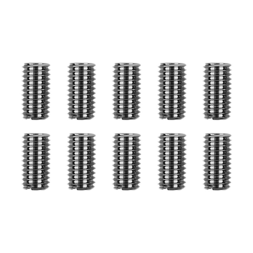 10pcs Threaded Inserts Inner M6X1.0 Outer M8X1.25 Length 15MM Male Female Nut