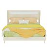 Minimalist Upholstered Bed with Soft LED-backlit Headboard, 160x200 cm, Beige, Low-profile Non-storage Base (No Gas Lift), Mattress Not Included.