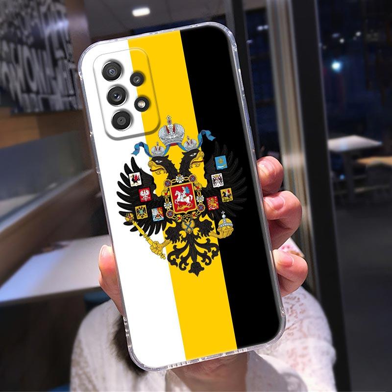Силиконовый прозрачный чехол для Samsung Galaxy A52 A51 A53 A72 A71 A73 A32 A31 A33 A22 A11 Мягкие чехлы Чехол Россия Российские флаги Эмблема